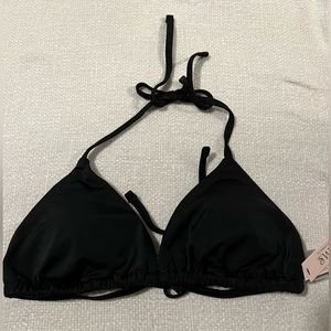Victoria Secret swim triangle bikini top in black size L. Brand new with tags.